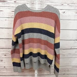 Pink Rose Women’s Striped Multicolor Sweater Size Large